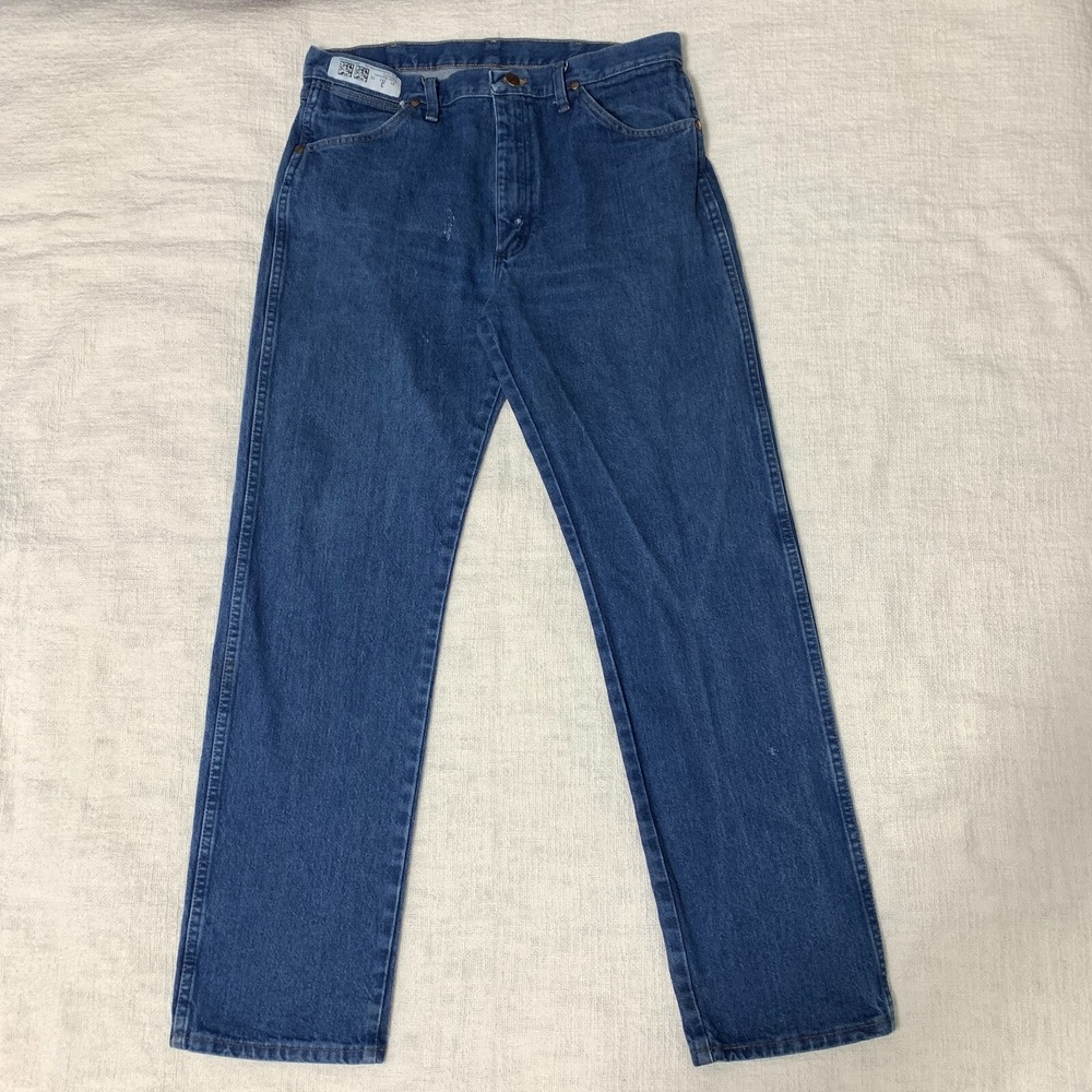 Wrangler Jeans 34x31 Blue Pants‎ Cowboy Dark Western Rodeo Denim Tag 34x32